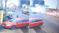 سقوط طائرة في شارع مزدحم….مشاهد مرعبة