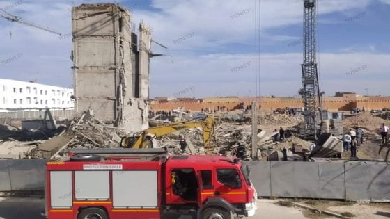 عمارة في طور البناء تنهار وتصيب عدة عمال