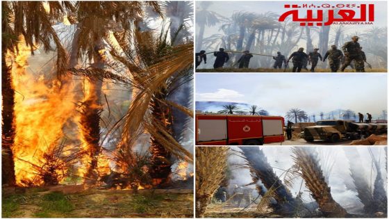 حريق مهول أتى على حوالي 900 نخلة بأوفوس الراشيدية