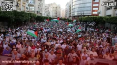 المسيرة الوطنية لدعم القضية الفلسطينية تجوب شوارع طنجة بآلاف المتظاهرين