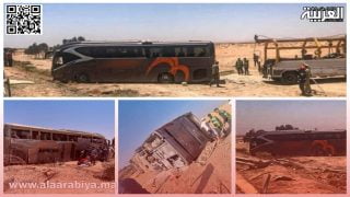 انقلاب حافلة تقل عسكريين في حادثة سير مروعة خلفت قتلى وجرحى بإقليم شيشاوة