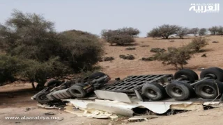 انقلاب شاحنة على الطريق الرابطة بين مراكش والصويرة يسفر عن إصابة السائق