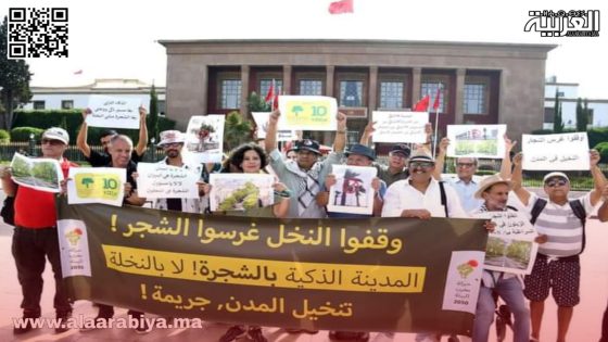 حركة مغرب البيئة 2050 تحتج أمام البرلمان من أجل الشجرة ووقف زراعة النخل