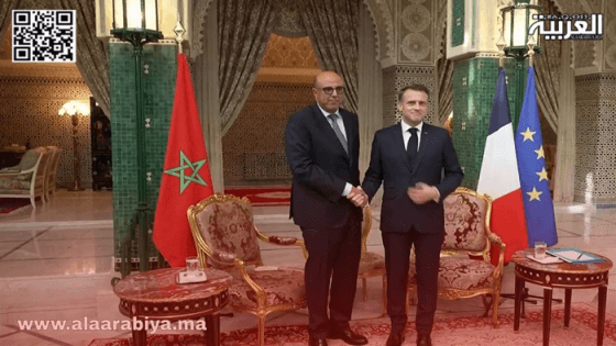 الرئيس الفرنسي إيمانويل ماكرون يستقبل رئيس مجلس المستشارين المغربي في الرباط