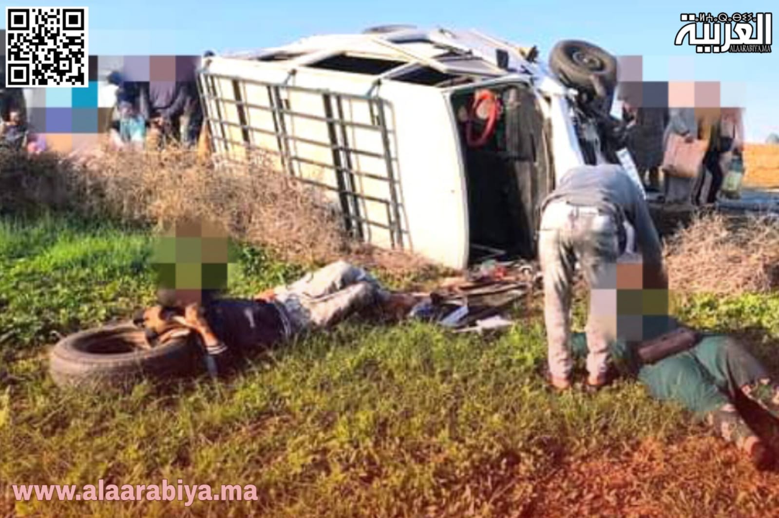 حادثة سير مروعة تخلف عدة إصابات على طريق الخميسات آيت يدين