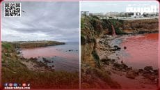 تحول مياه شاطئ العرائش إلى اللون الأحمر يثير المخاوف.. والجهات المسؤولة تلتزم الصمت!