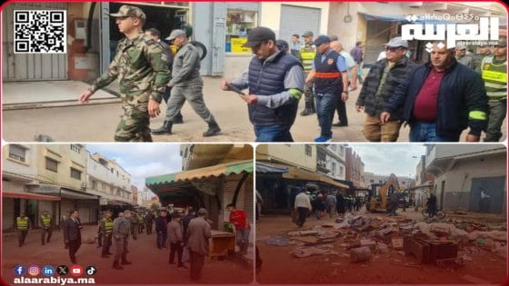 السلطات المحلية والأمنية تشرع في الحملة الموسعة لتحرير الملك العمومي بمدينة الخميسات