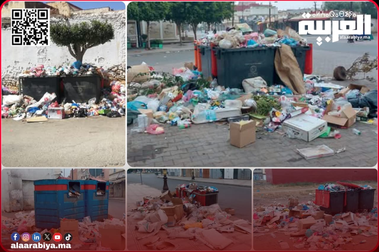 عمال النظافة بمدينة الخميسات يضربون عن العمل للمطالبة بأجورهم والمدينة تغرق في الأزبال