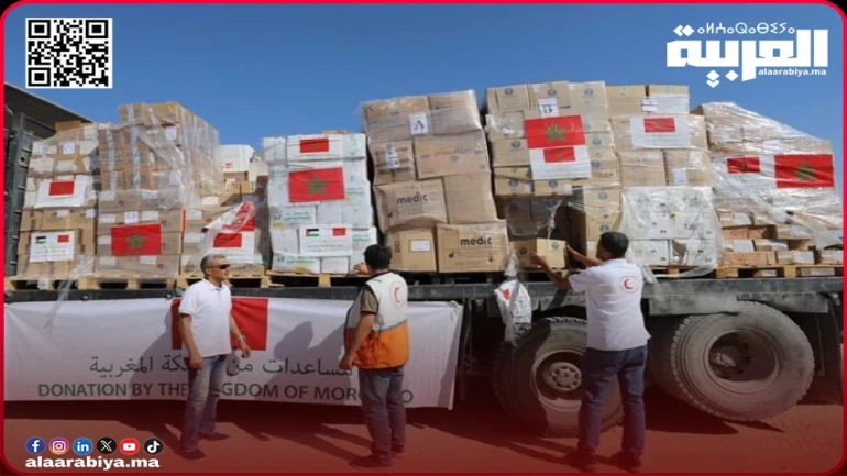 المغرب يرسل مساعدات إنسانية إضافية إلى غزة بتعليمات من جلالة الملك محمد السادس