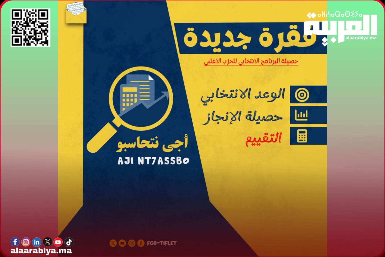 “أجي نتحاسبو”: أسلوب جديد تطرحه فيدرالية اليسار الديمقراطي بمدينة تيفلت لتقييم حصيلة البرنامج الإنتخابي للحزب الأغلبي