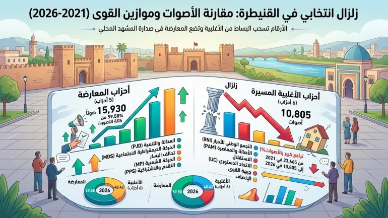 زلزال انتخابي في القنيطرة: الأرقام تسحب البساط من الأغلبية وتضع المعارضة في صدارة المشهد المحلي